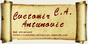 Cvetomir Antunović vizit kartica